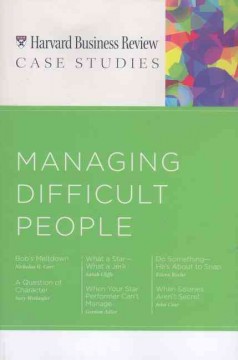 Managing difficult people. -- Cover Image