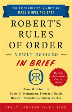 Robert's rules of order : newly revised in brief  Cover Image