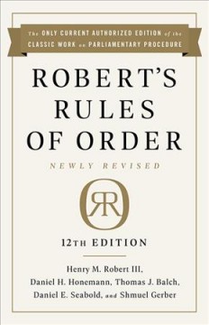 Robert's rules of order, newly revised  Cover Image